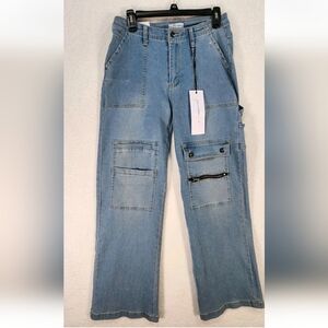 Generation K Blue Cargo Jeans Size 9 Gen Z Style